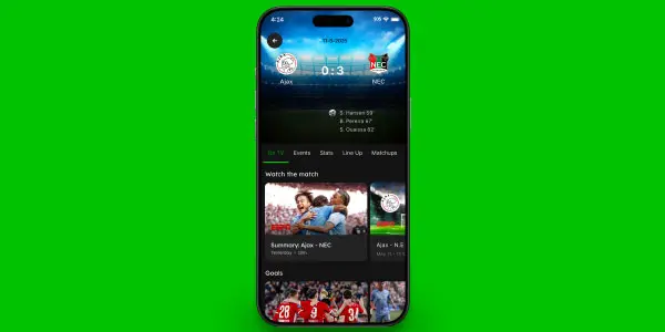 Samenvatting Nederlands voetbal in KPN TV+ App