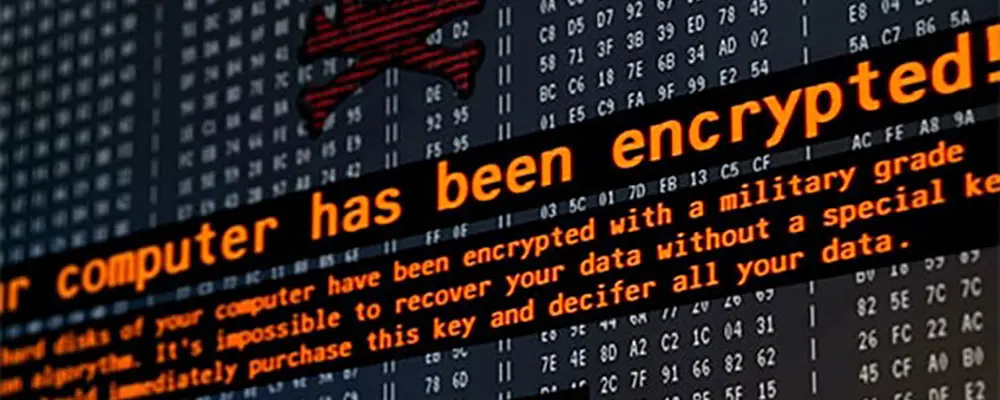 Scherm met tekst your computer has been encrypted