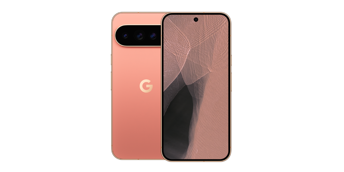 De voor en achterkant van de oranje Google Pixel 11 Pro