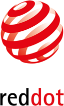 Het rode logo van Red Dot