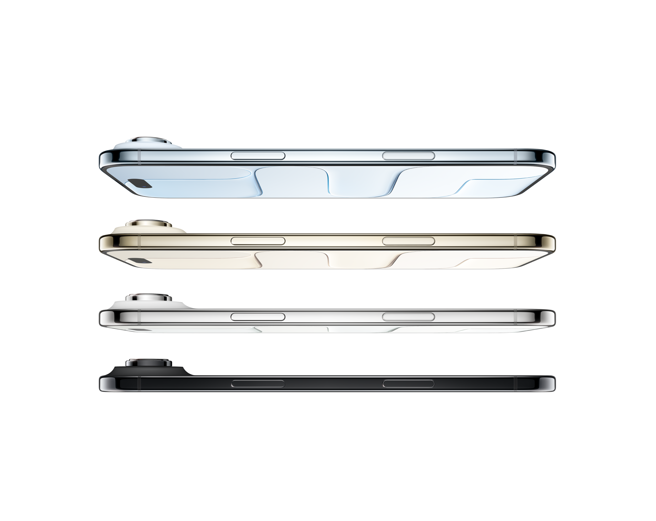 Zijaanzicht van de iPhone Air modellen