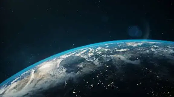 Beeld van de aarde vanuit de apollo1 gemaakt