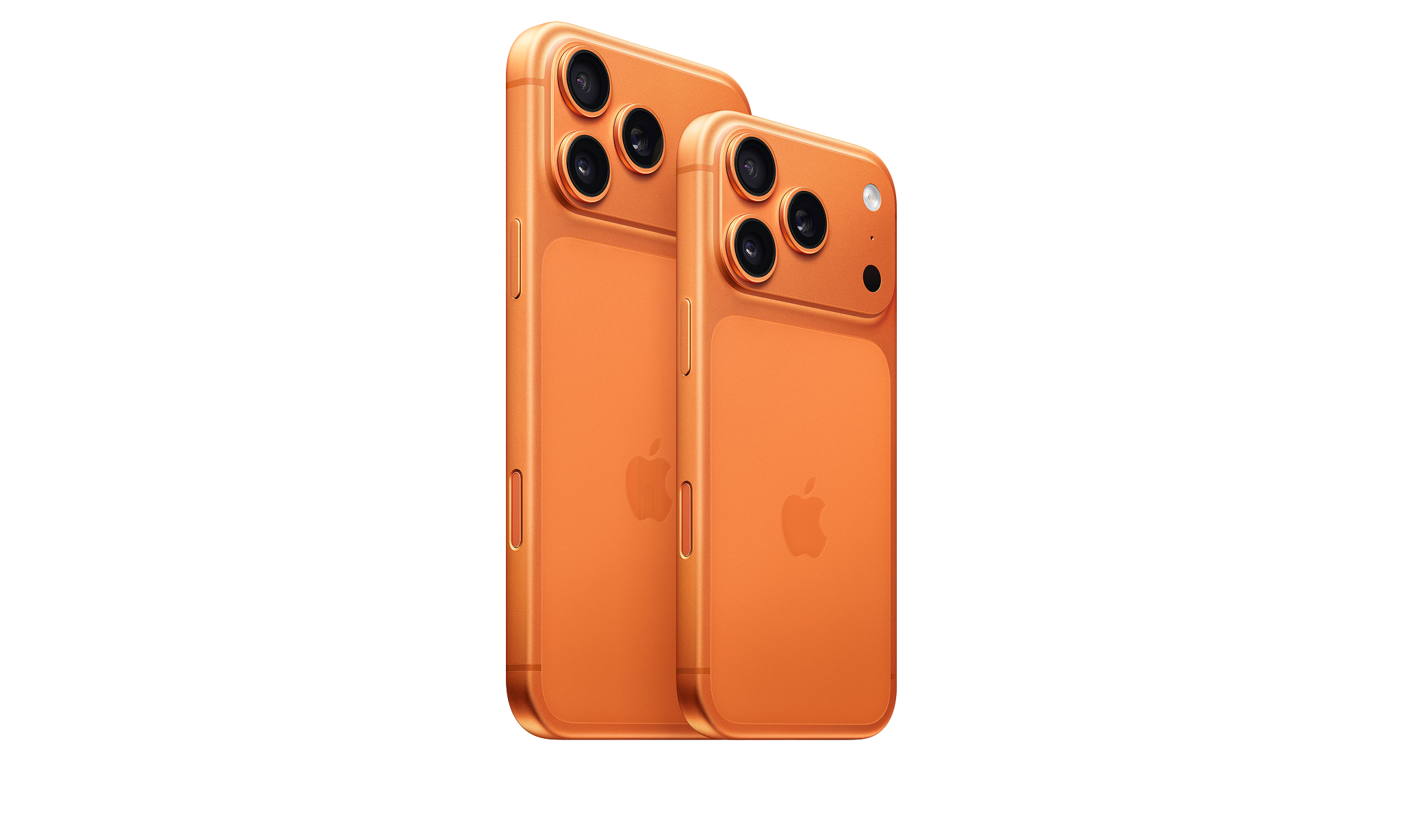 De achterkant van de iPhone 17 Pro en Pro max naast elkaar