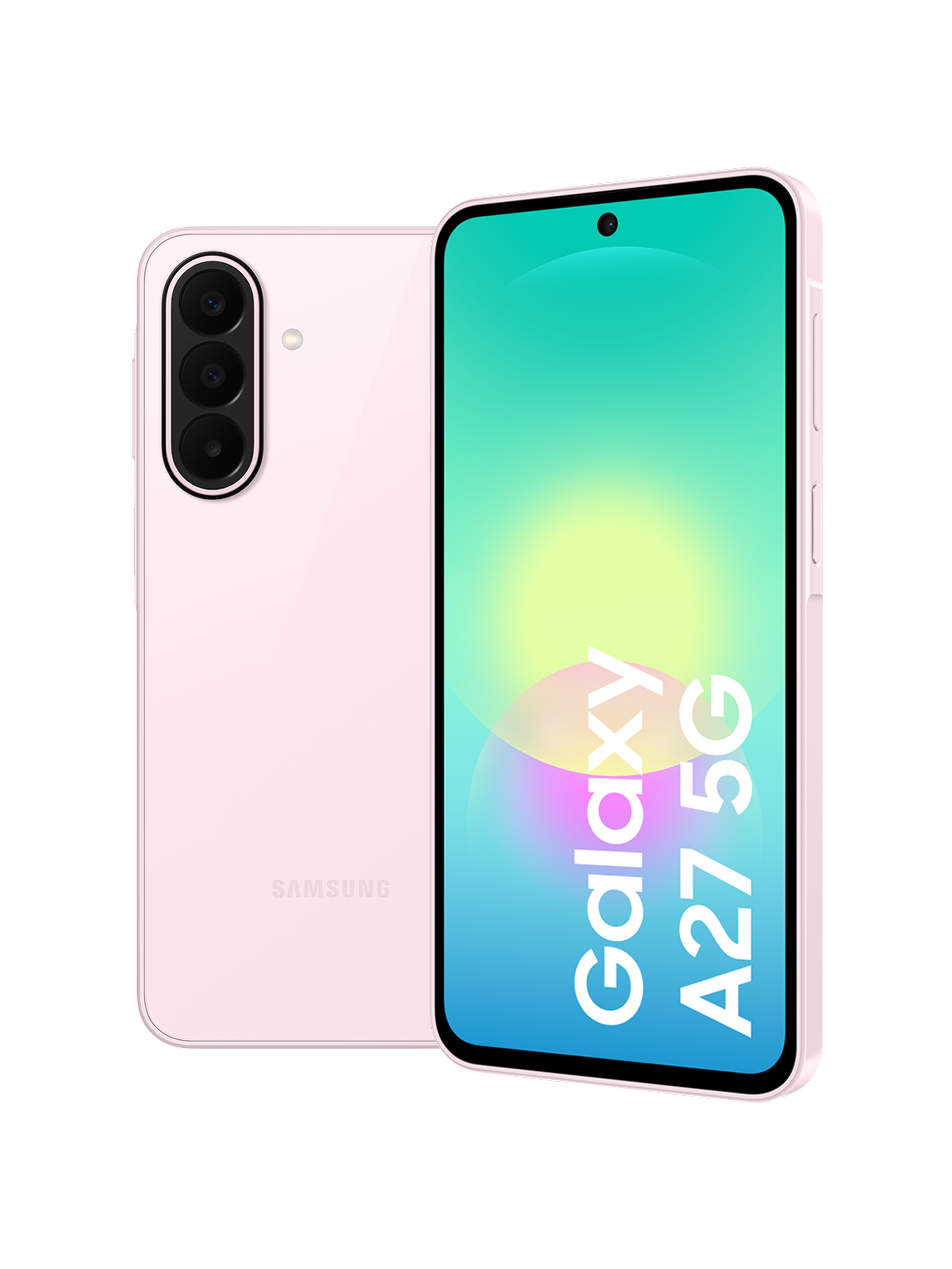 Voorkant en achterkant van de Samsung Galaxy A27