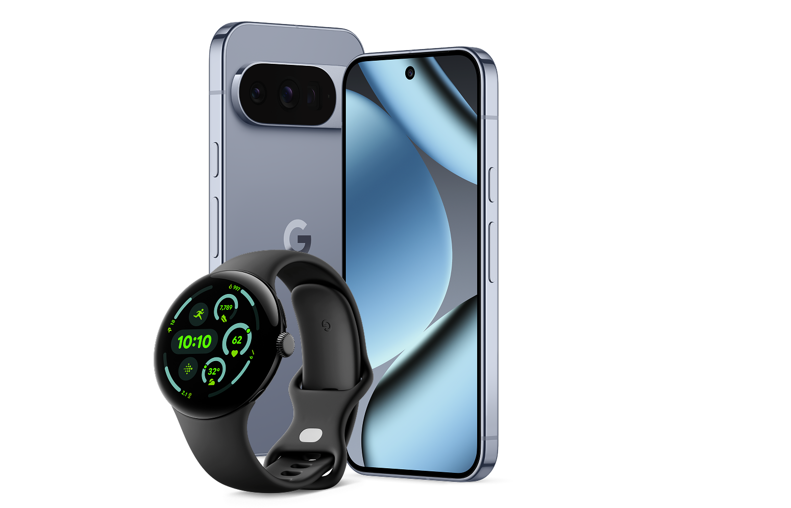 De Google Pixel 10 Pro samen met de Google Pixel Watch3