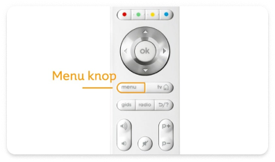 Afstandsbediening model 2782 met de menuknop omcirkeld.