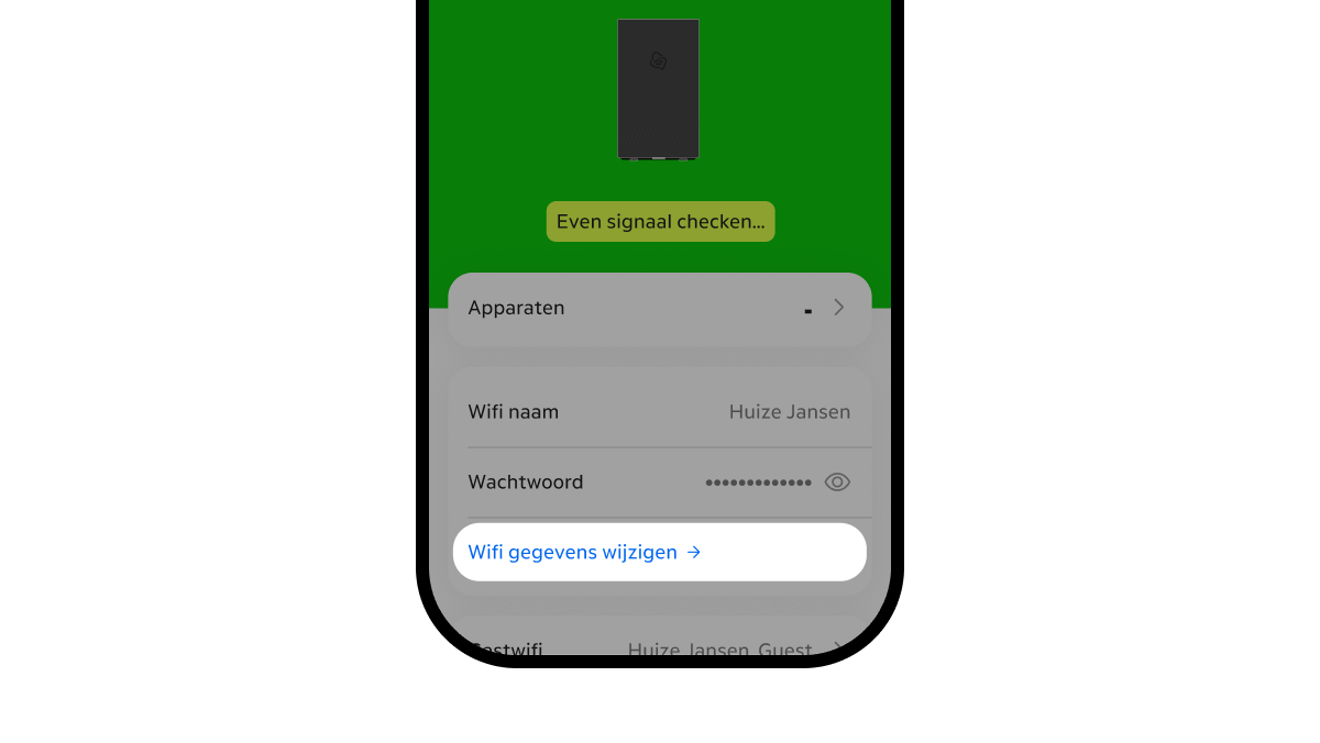 'Wifi gegevens wijzigen' in de MijnKPN app
