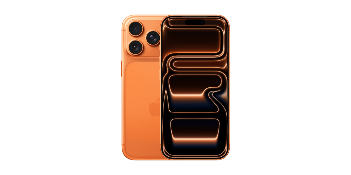 De voor en achterkant van de iPhone 17 Pro in het oranje