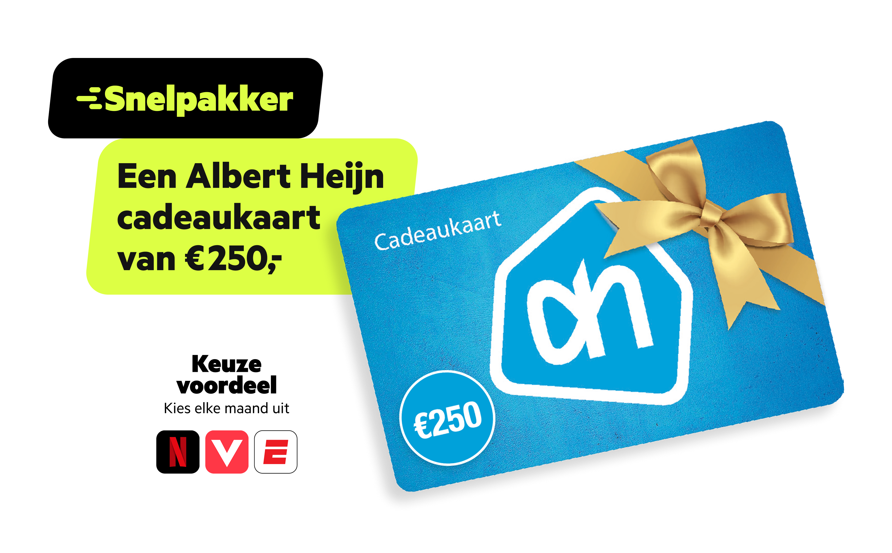 Een Albert Heijn cadeaukaart van € 250,-