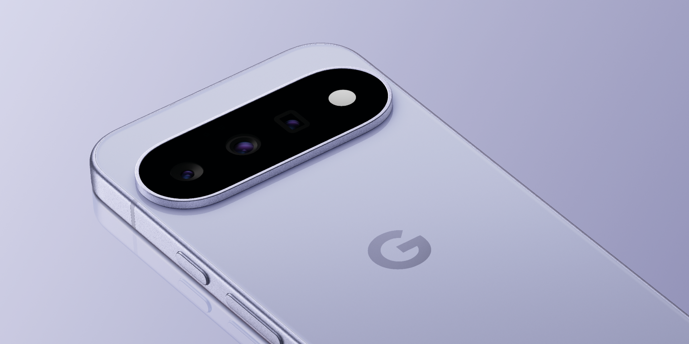 Achterkant van de lichtblauwe Google Pixel 11