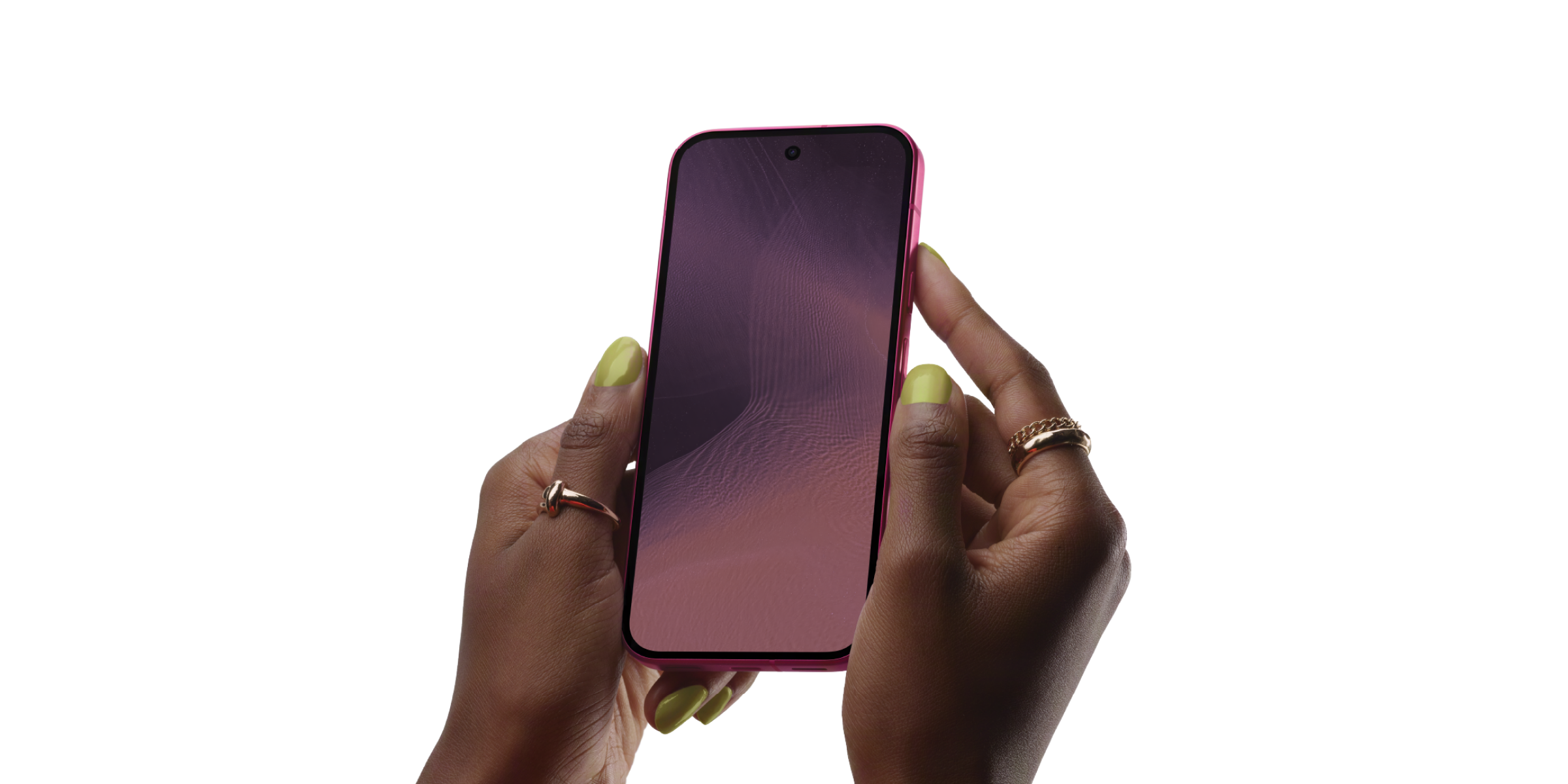 Beeldscherm van de roze Google Pixel 11