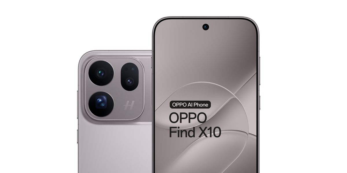 De achterkant en de voorkant van de OPPO Find X10