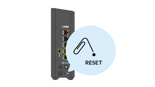 Achterkant van de KPN Box 14 reset plek