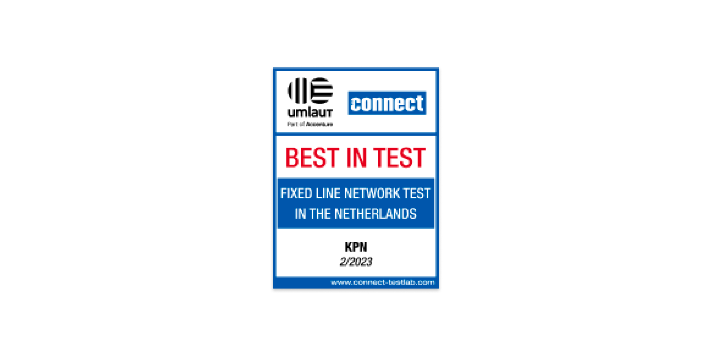 Umlaut connect best in test: fixed line netwerok test in the Netherlands. KPN 2/2023