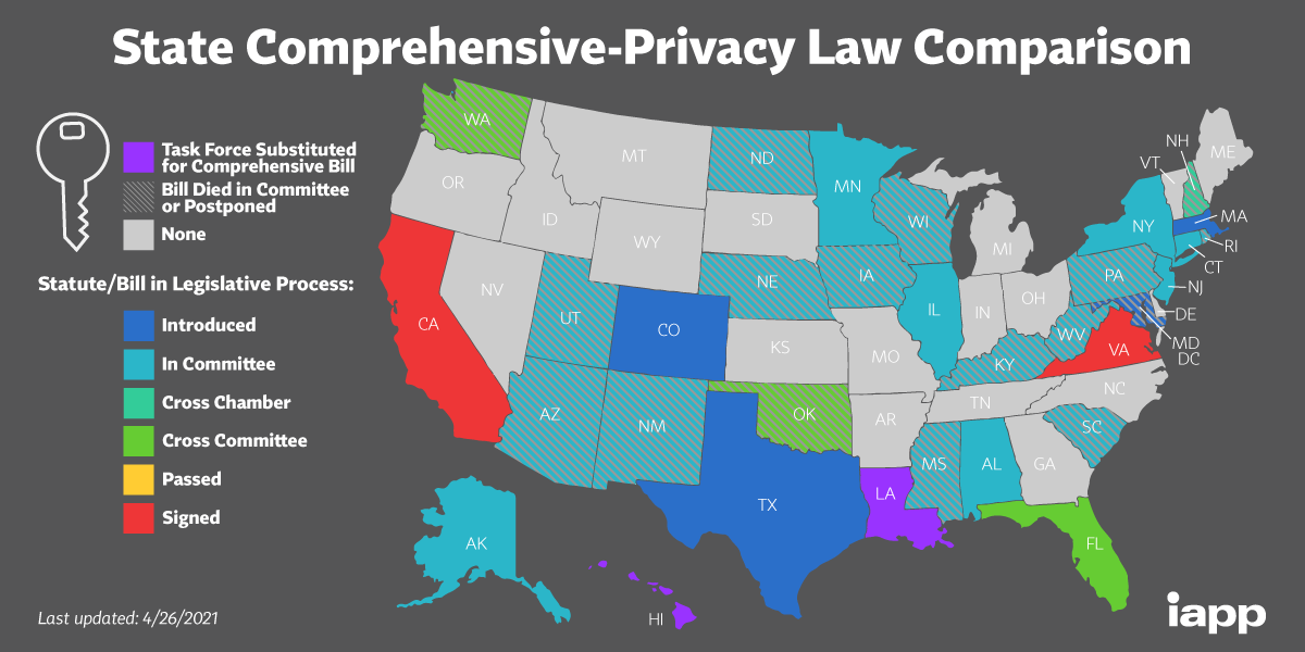State Comp Privacy Law Map