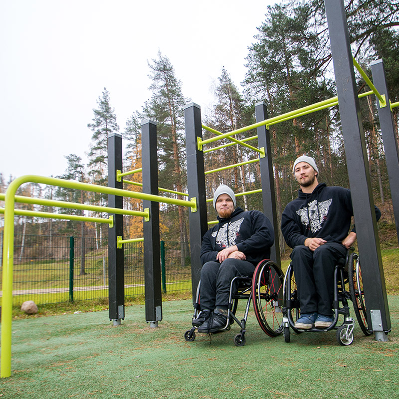 Finnish Paralympic Athletes Henry Manni and Aleksi Kirjonen