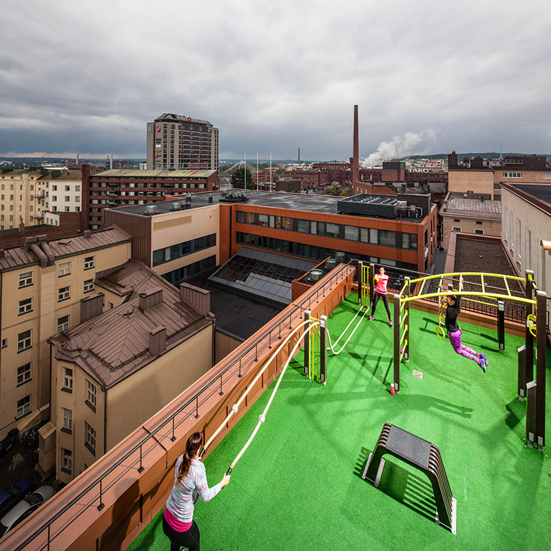 Rooftop gym Tampere Finland