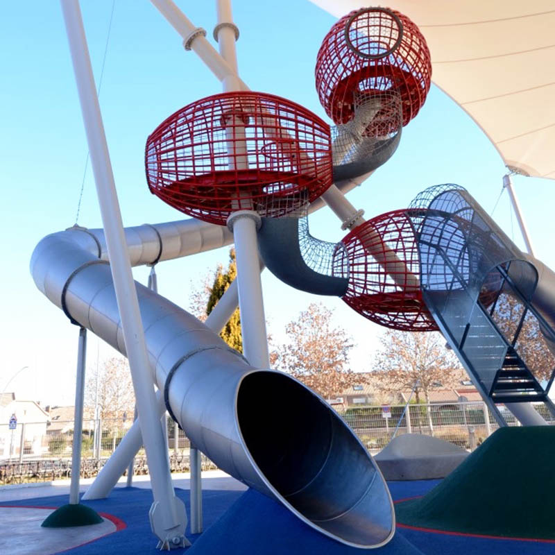 Bespoke Olives playground in Madrid Spain Olives playground equipment from the front