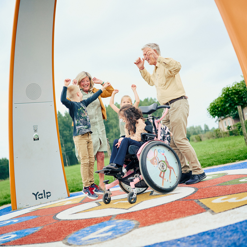 Our interactive dance arch, Sona, is a great example of inclusive play equipment that creates unforgettable memories to people of all ages and abilities.