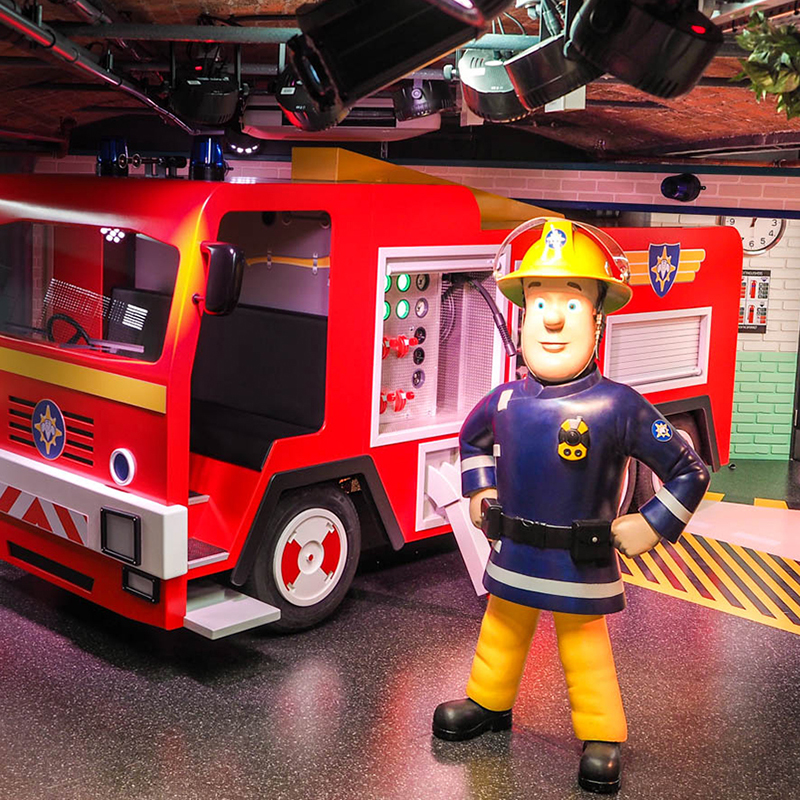Brandman Sam i Mattel Play -tematiserad lekpark i Liverpool