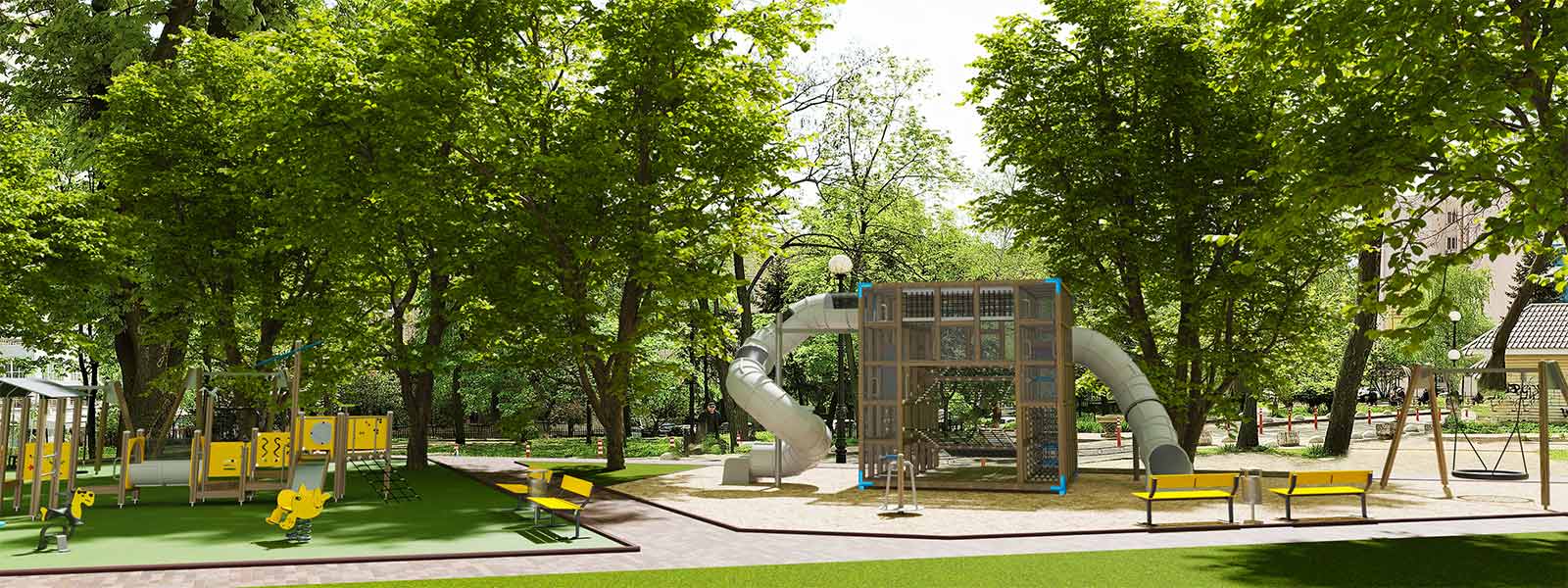 Joy of Play, Lappset och Reima har tillsammans donerat en andra lekpark till Ukraina.