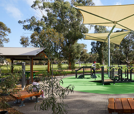 Senior Sport exercise spot in Thomas Street Park, Australia