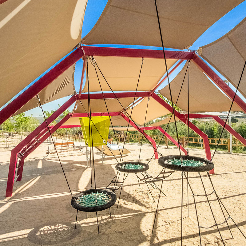 Bespoke Dino playground Madrid Spain detail photo Inside the Dino playground equipment