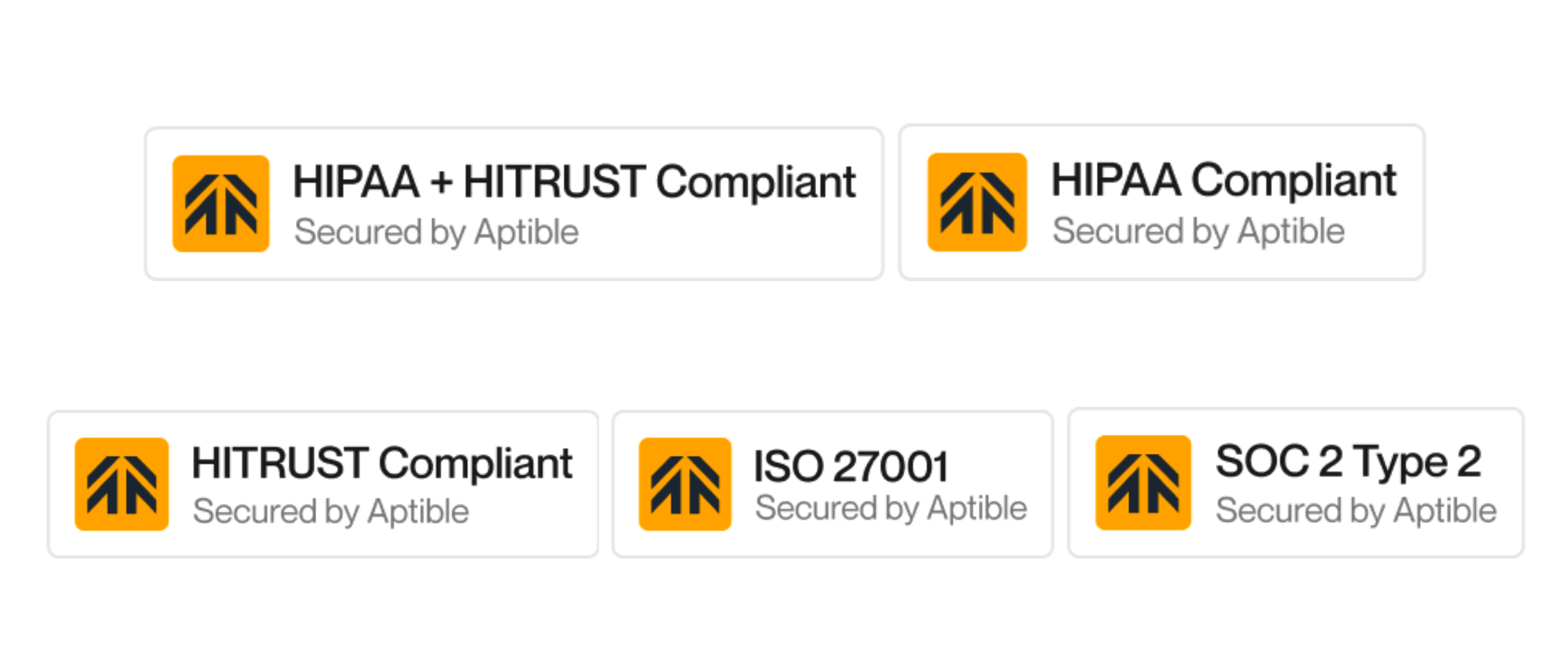 Various "Secured by Aptible" Badges