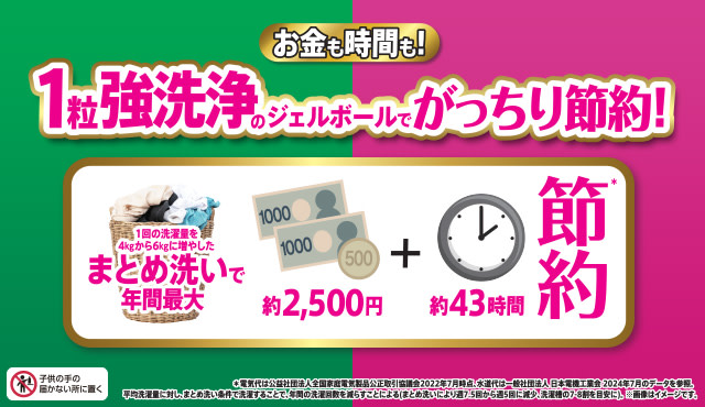 ジェルボールでがっちり節約+時短