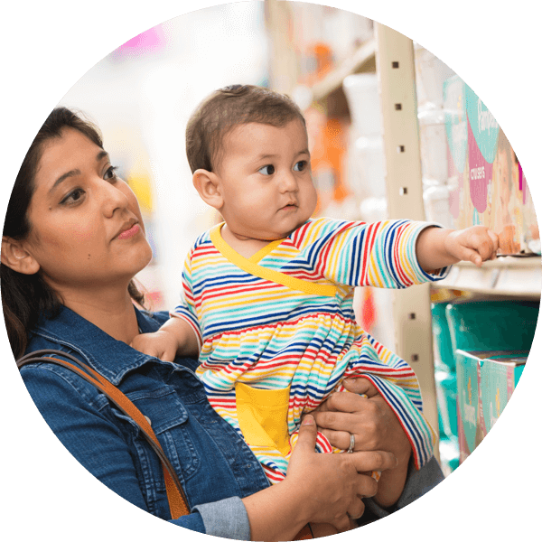 Woman holding a child