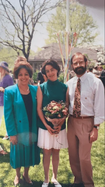 Joia Spooner-Flemming at the prom with her parents