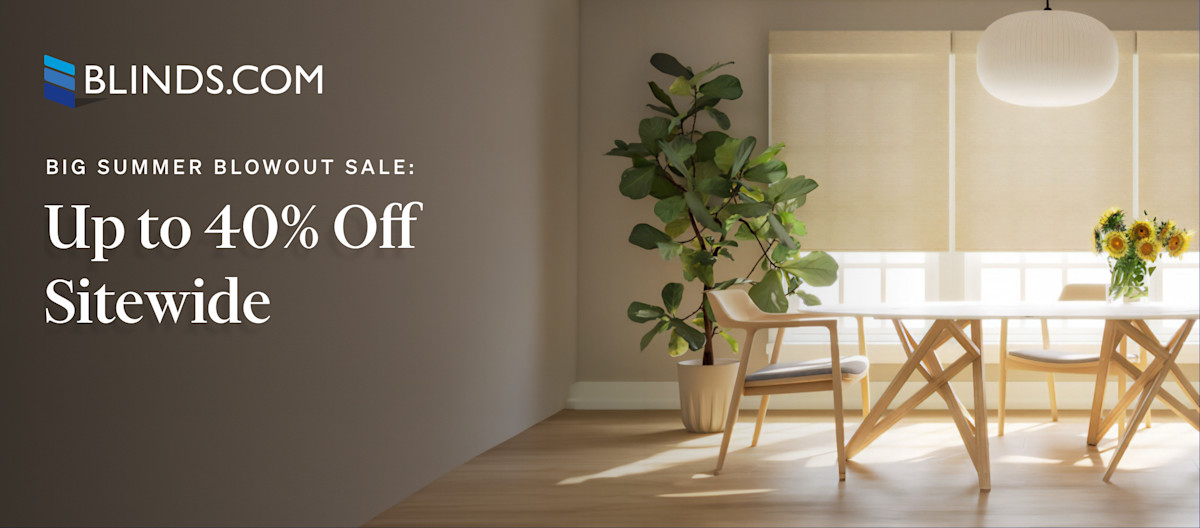 4.5% cash back at Blinds.com + 40% Off Sitewide