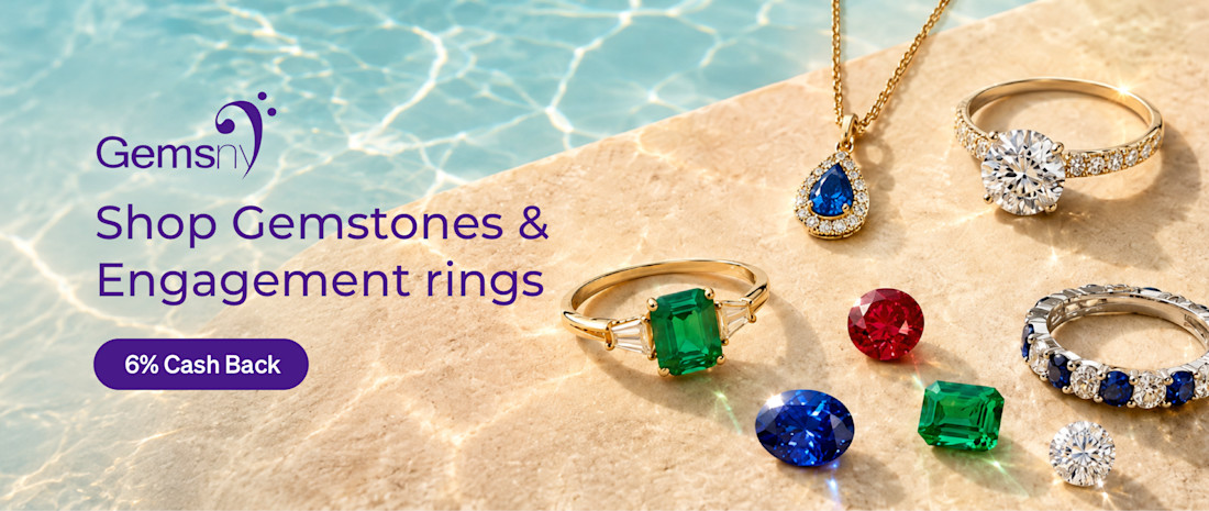Gemsny, Shop Gemstones & Engagement rings, 6% Cash Back