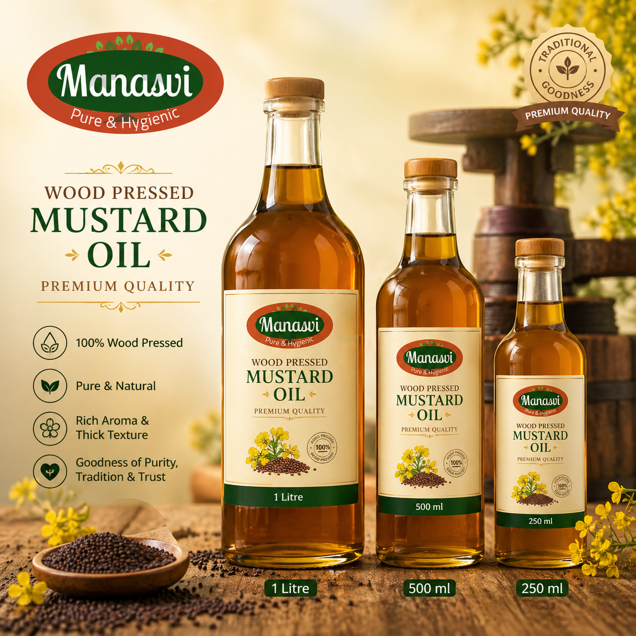 Wood Pressed Mustard Oil
