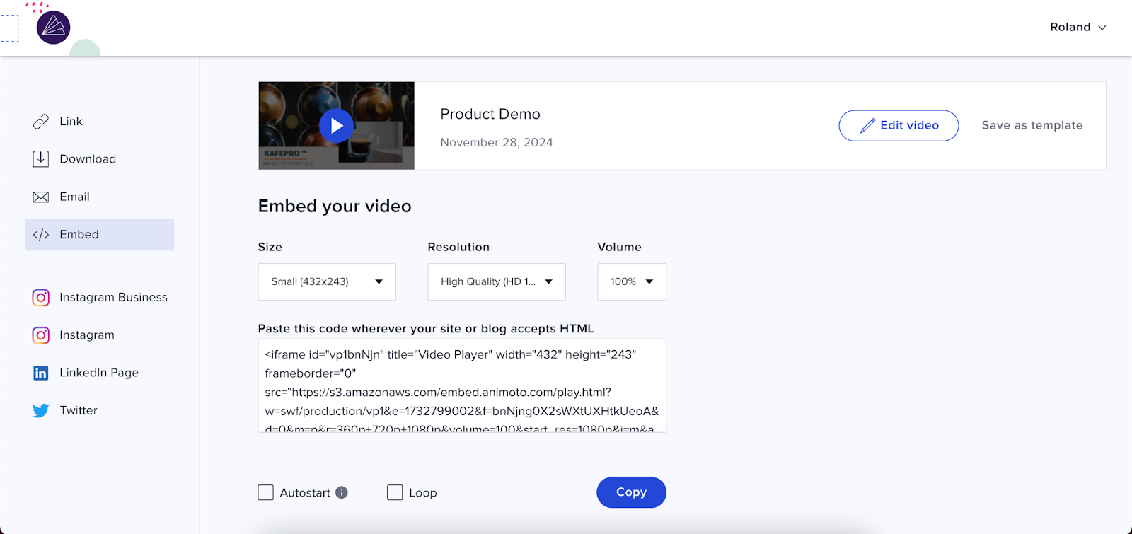 How to embed Animoto videos