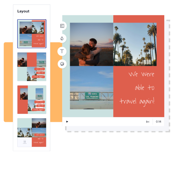 Turn photos and video clips into a video collage
