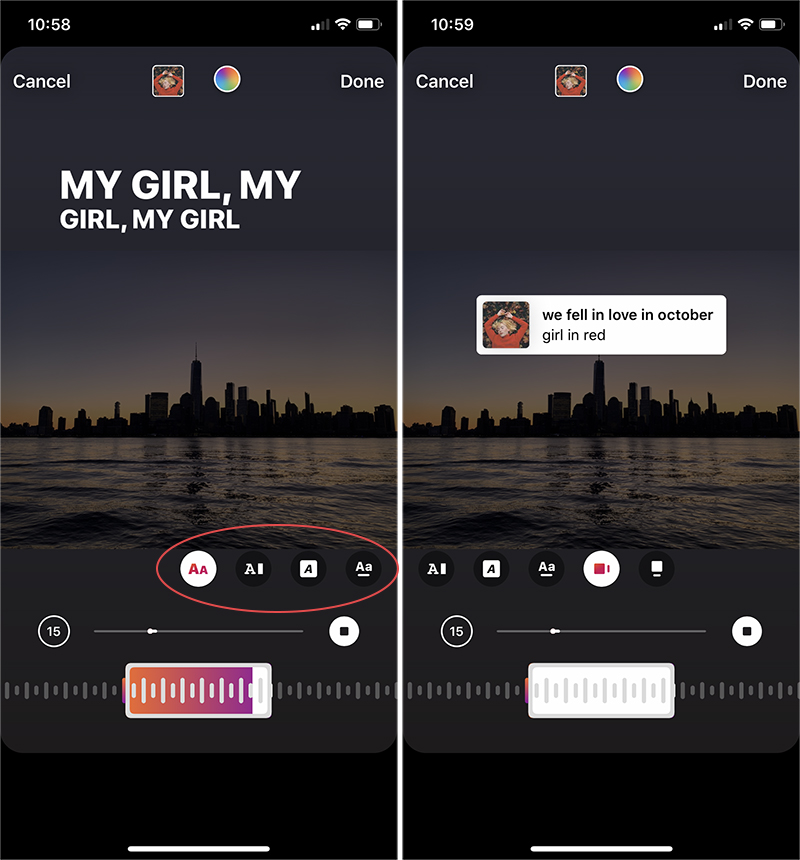 add music to video instagram story