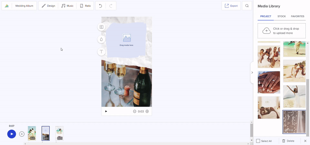 Adjust a video clip in an Animoto layout