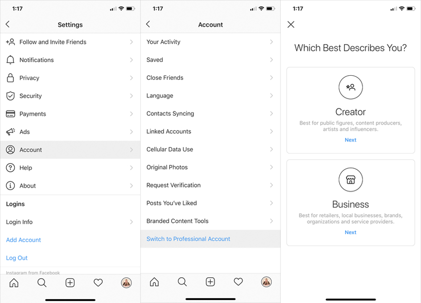 create new account in instagram