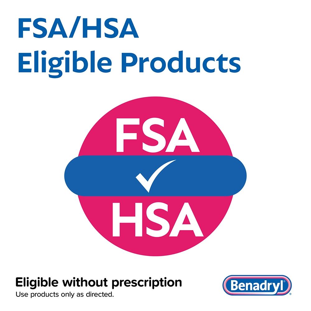 BENADRYL® Allergy Relief Liquid Medicine Wild Cherry is an FSA/HSA eligible product.