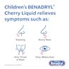 Children's BENADRYL® Allergy Liquid cherry flavor relieves symptoms such as sneezing, runny nose and itchiness