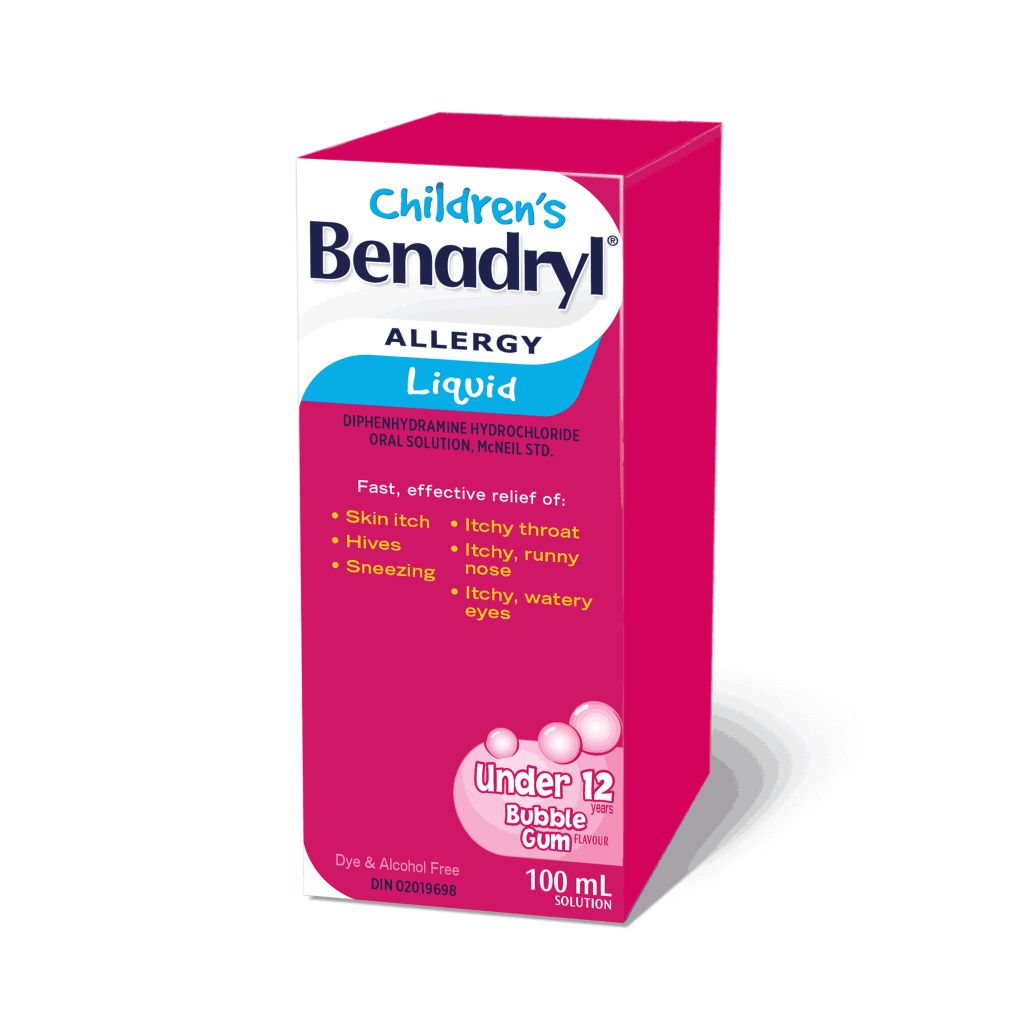 Benadryl's Children's Allergy Medicine Liquid Bottle