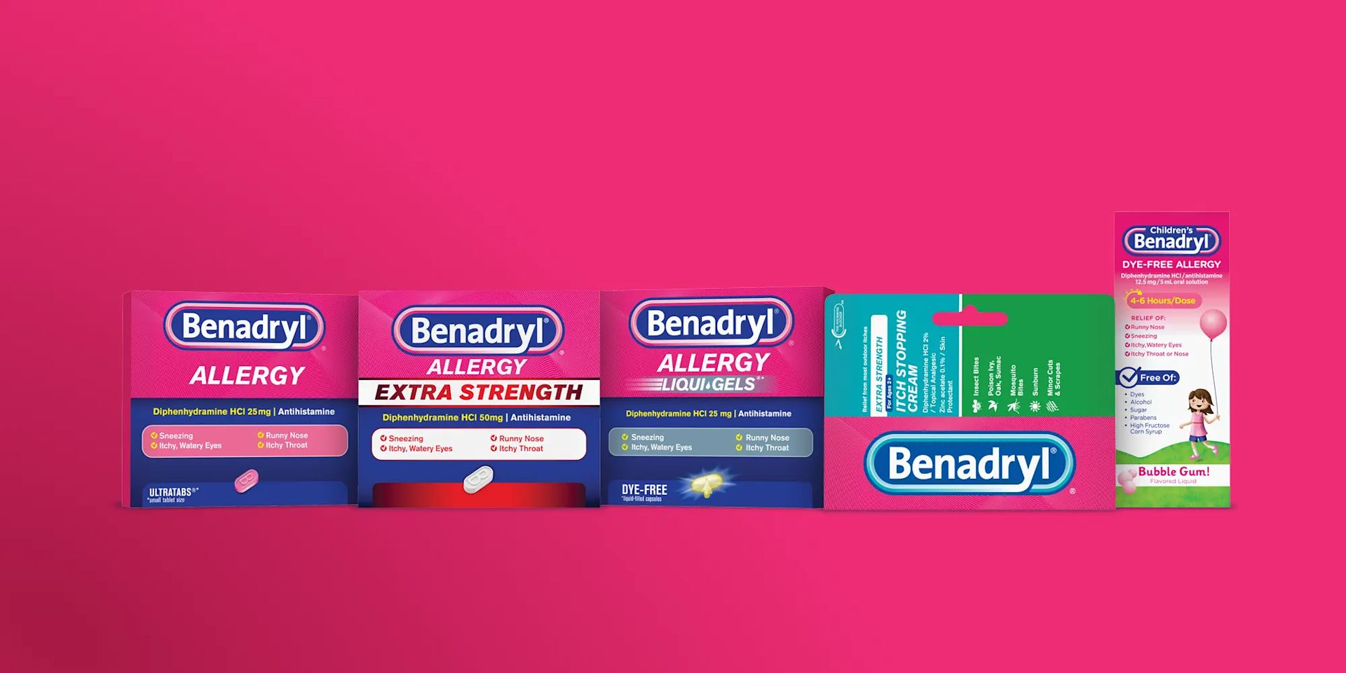 Benadryl allergy product lineup