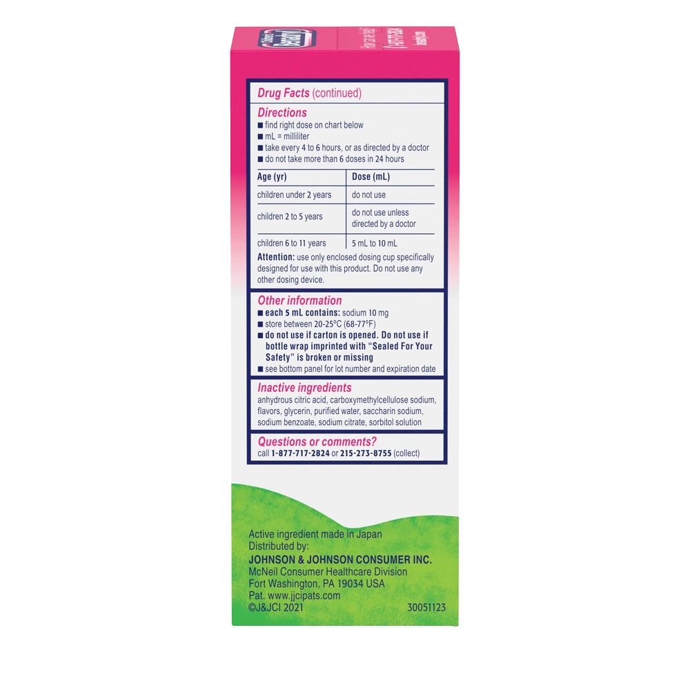 Children’s BENADRYL® Dye-Free Allergy Liquid bubble gum flavor Drug Facts (directions, other information, inactive ingredients)
