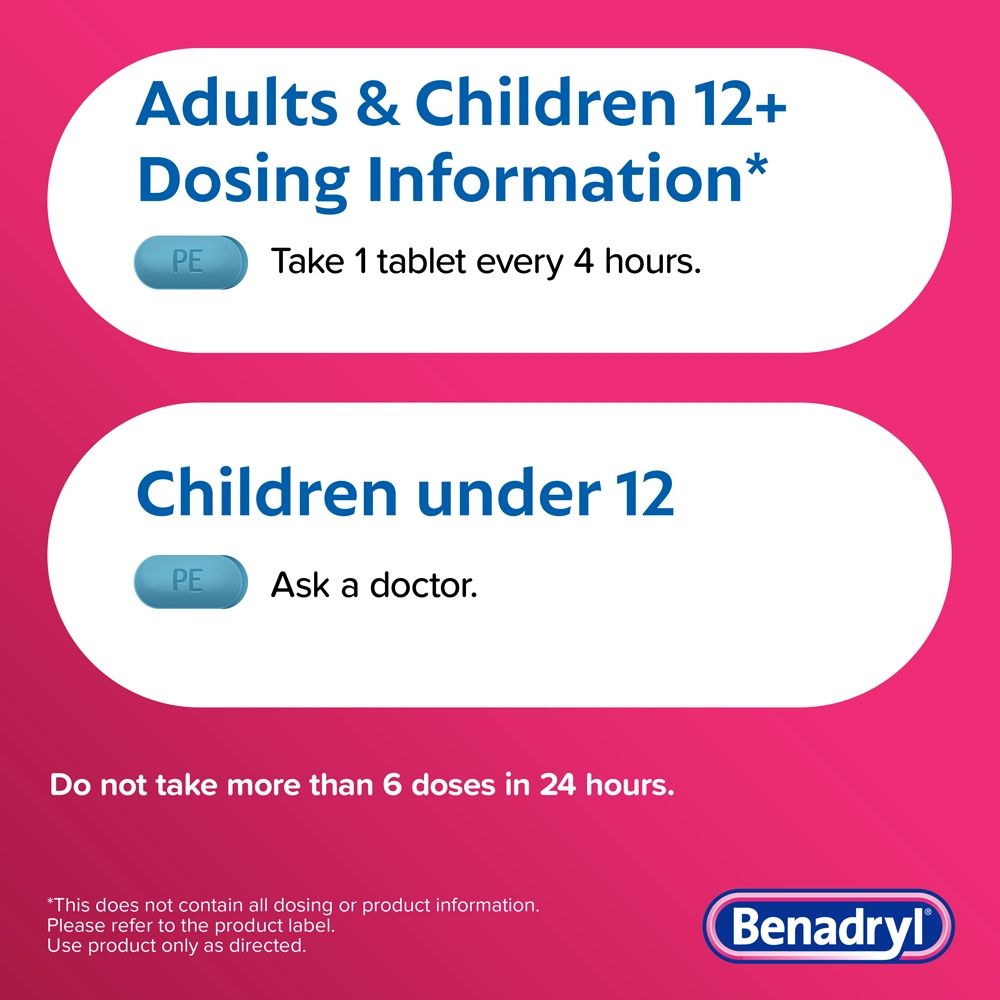 BENADRYL® Allergy Plus Congestion Dosing Information