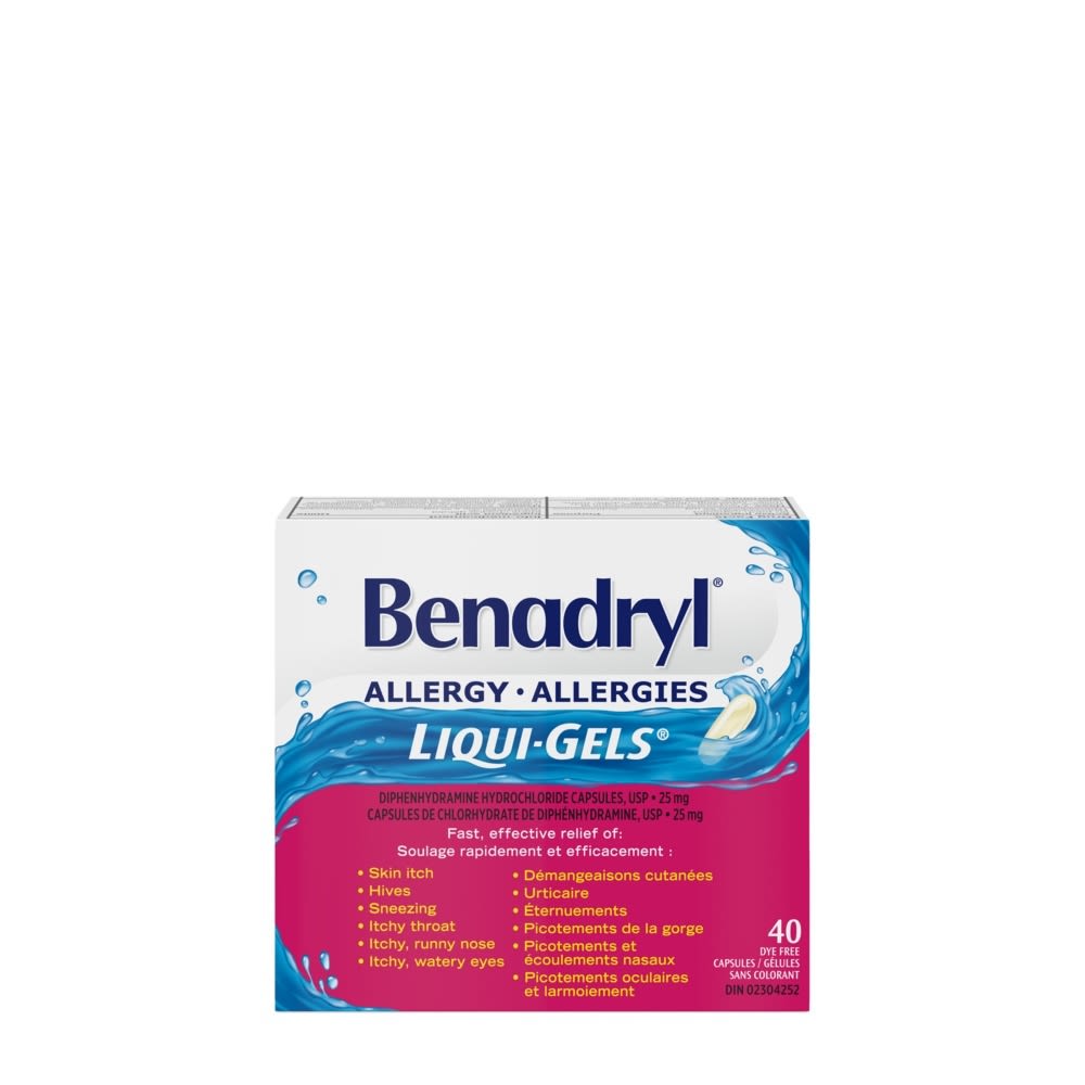 Benadryl's Allergy Medicine Liqui-Gels Box, 40 count