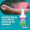 BENADRYL® Extra Strength Itch Relief Spray bottle displayed on a white background, emphasizing its quick-acting itch relief formula.
