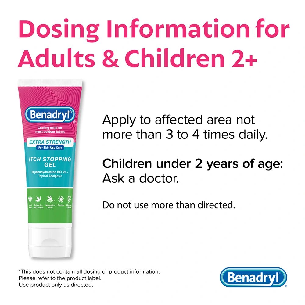 Extra Strength Benadryl Itch-Stopping Gel Dosing Information