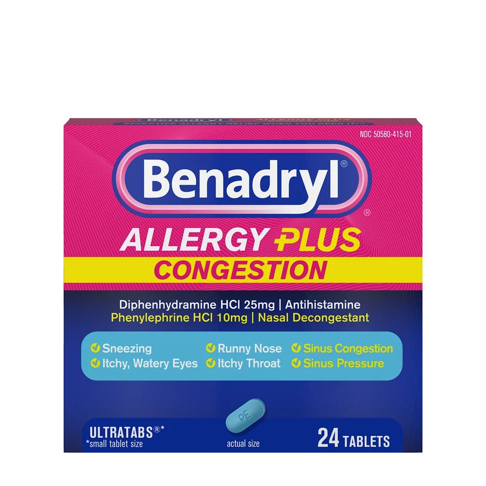 BENADRYL® Allergy Plus Congestion package front
