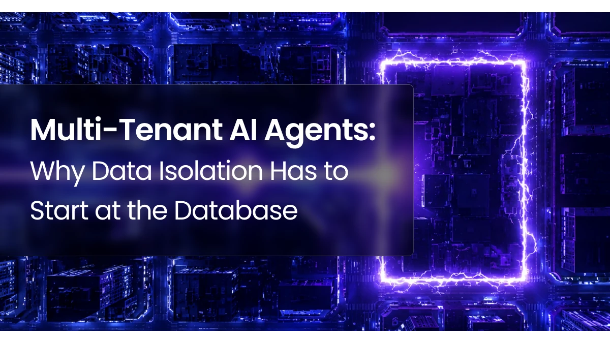 Futuristic grid with a glowing boundary around one section, representing database-enforced data isolation for multi-tenant AI agents.